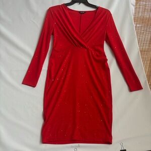 Chicme Vibrant Red Dress with a bit of sparkle Size large INV25/298
